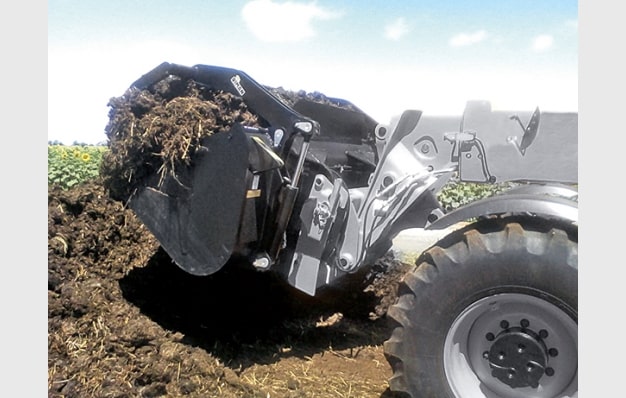 Godet grappin multiservice agricole sur télescopique Riman