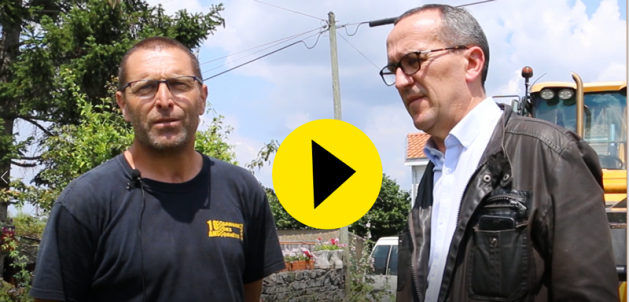Freddy Bourcier, entrepreneur BTP échange avec Stéphane Rideau, dirigeant RIMAN